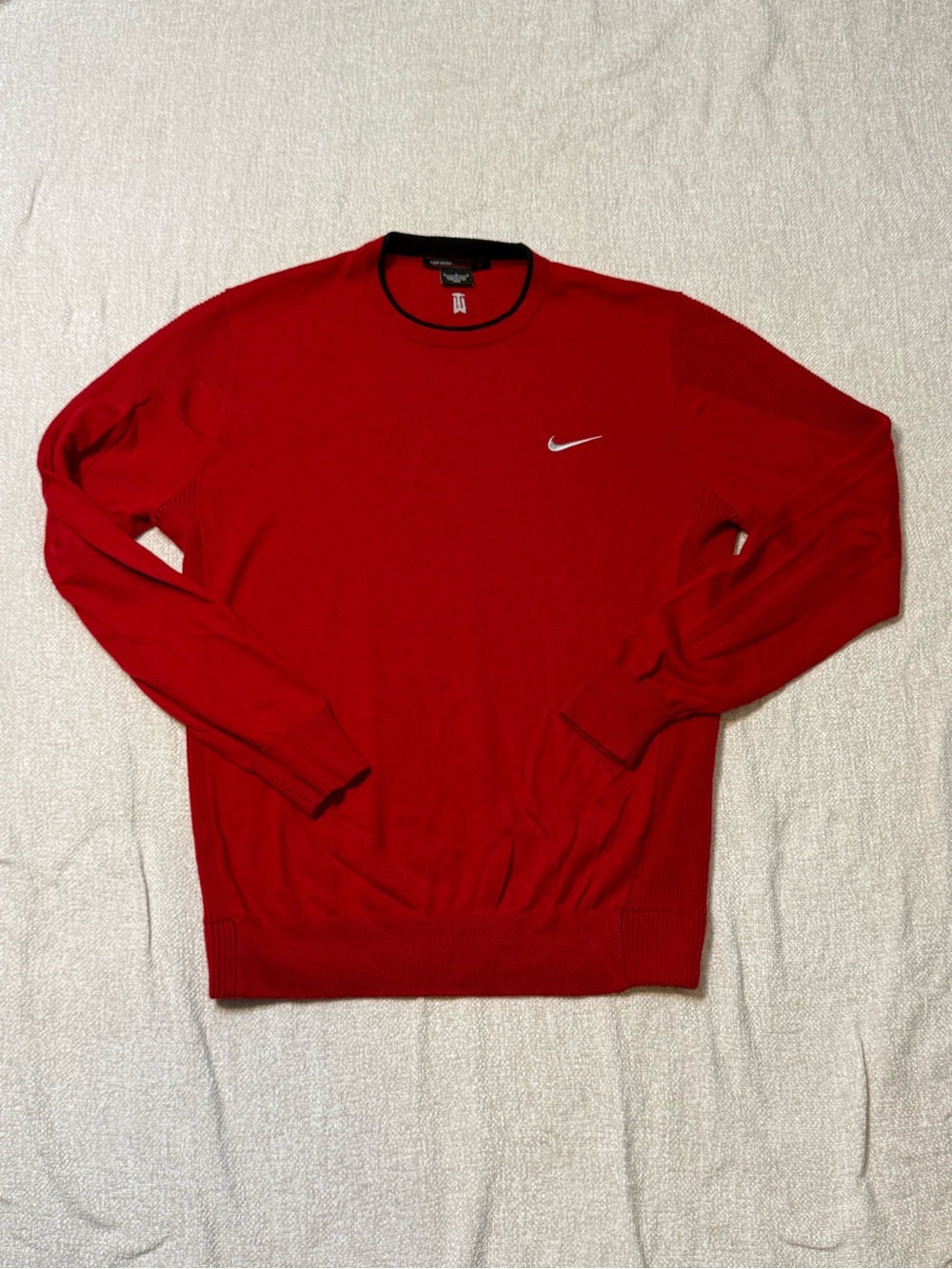 Nike Tiger Woods Wool Golf Sweater Mens L Red Y2K Preppy Vintage Style